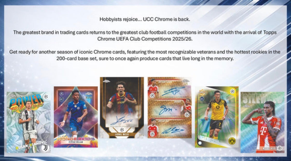 2025/26 Topps Chrome UEFA Club Competitions Blaster
